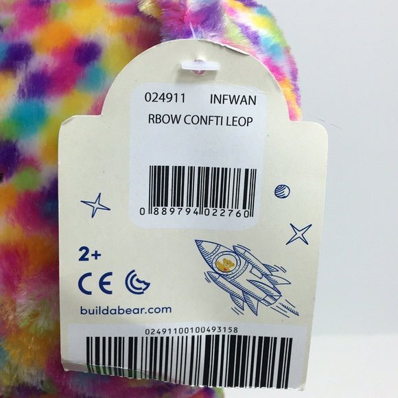 Build A Bear Plush Kitty Cat 16" Rainbow Confetti Leopard Neon 80's Outfit BAB - Picture 9 of 12